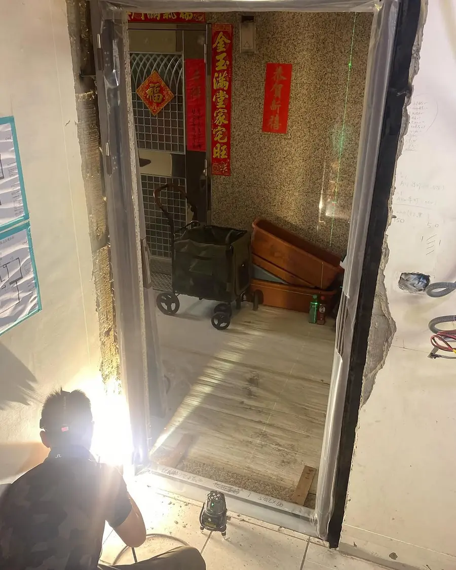 台北市單玄關門安裝施工實績照片 5