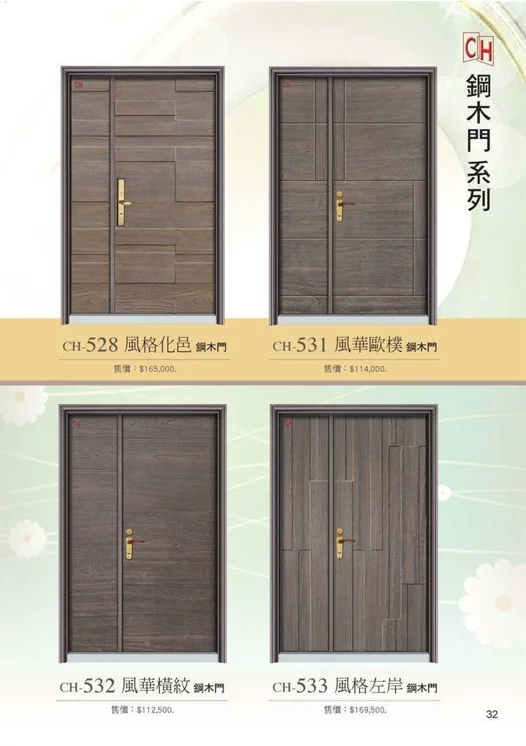 鋼木門系列代表款式